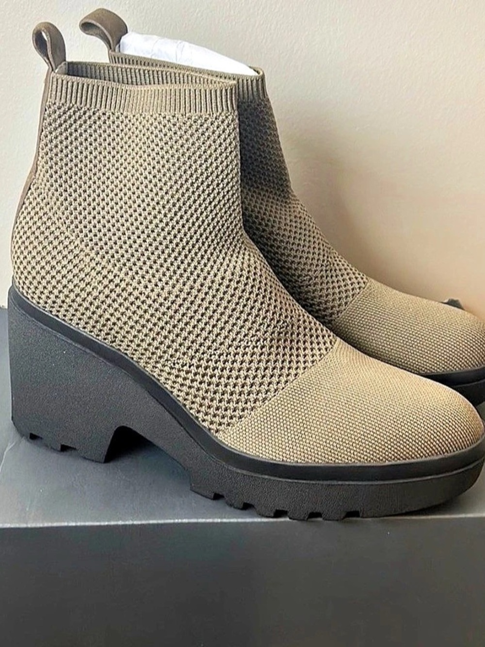 Eileen Fisher Korma Stretch Bootie Wedge Boots Brown US 9M NWB